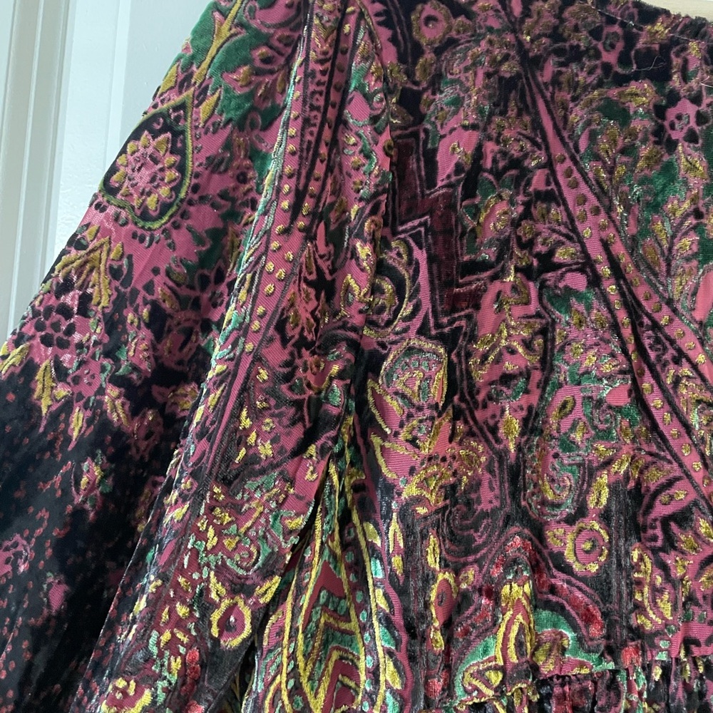Free People Printed Velvet Dress Size Small - Picture 3 of 8
